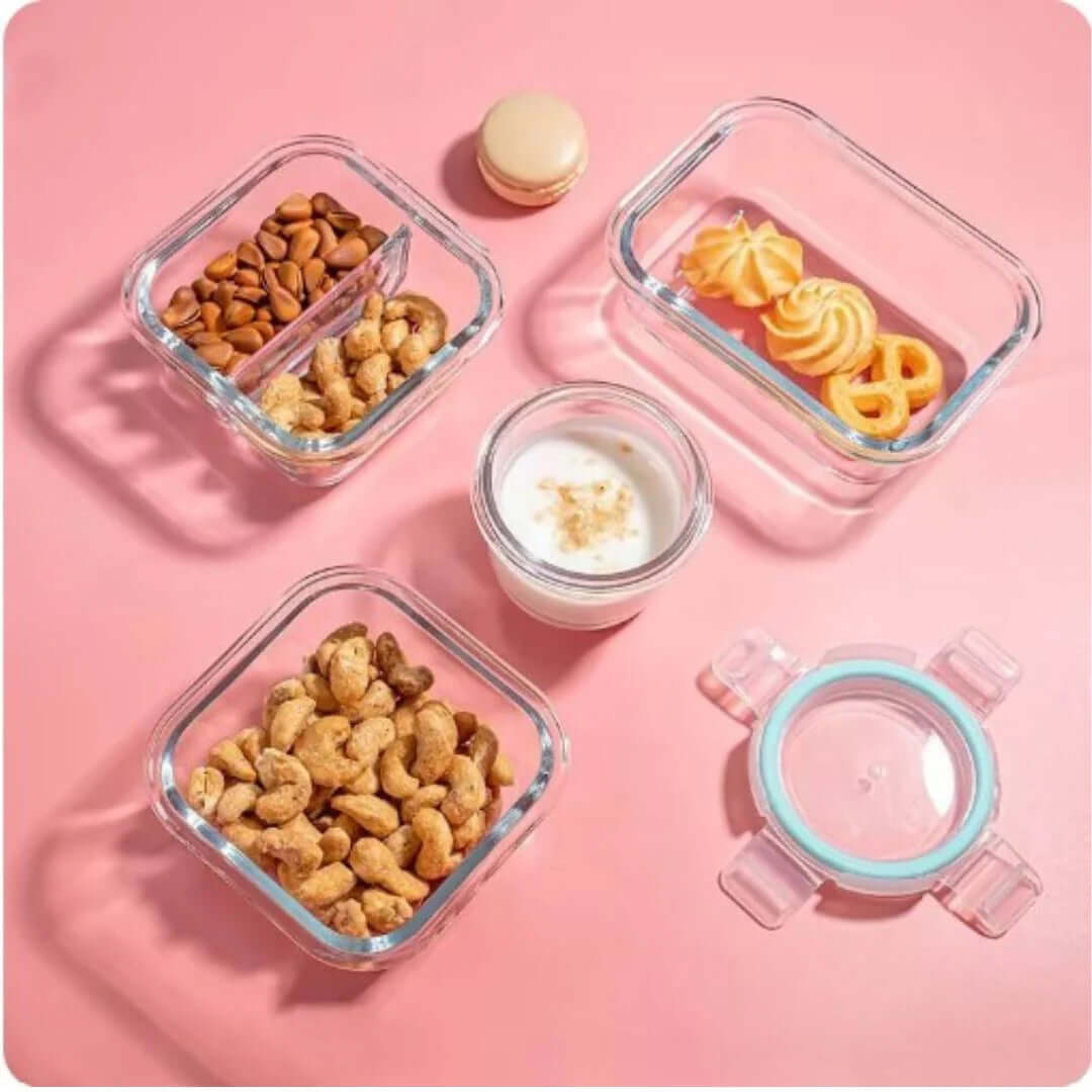 Ensemble de contenants alimentaires en verre – Hermétiques et durables
