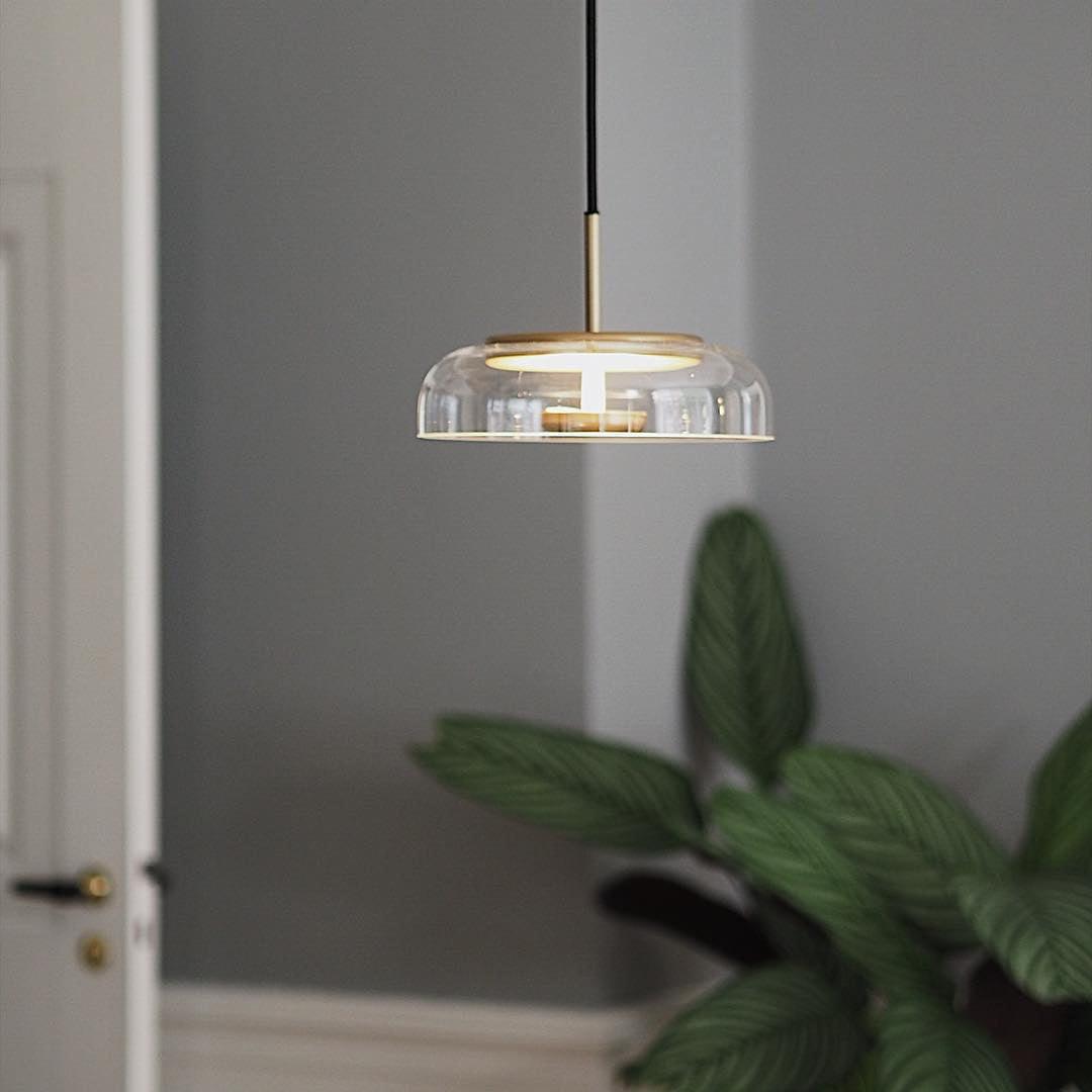 Moderne Pendelleuchte - Messing & Glas