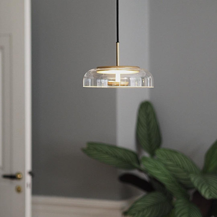 Moderne Pendelleuchte - Messing & Glas
