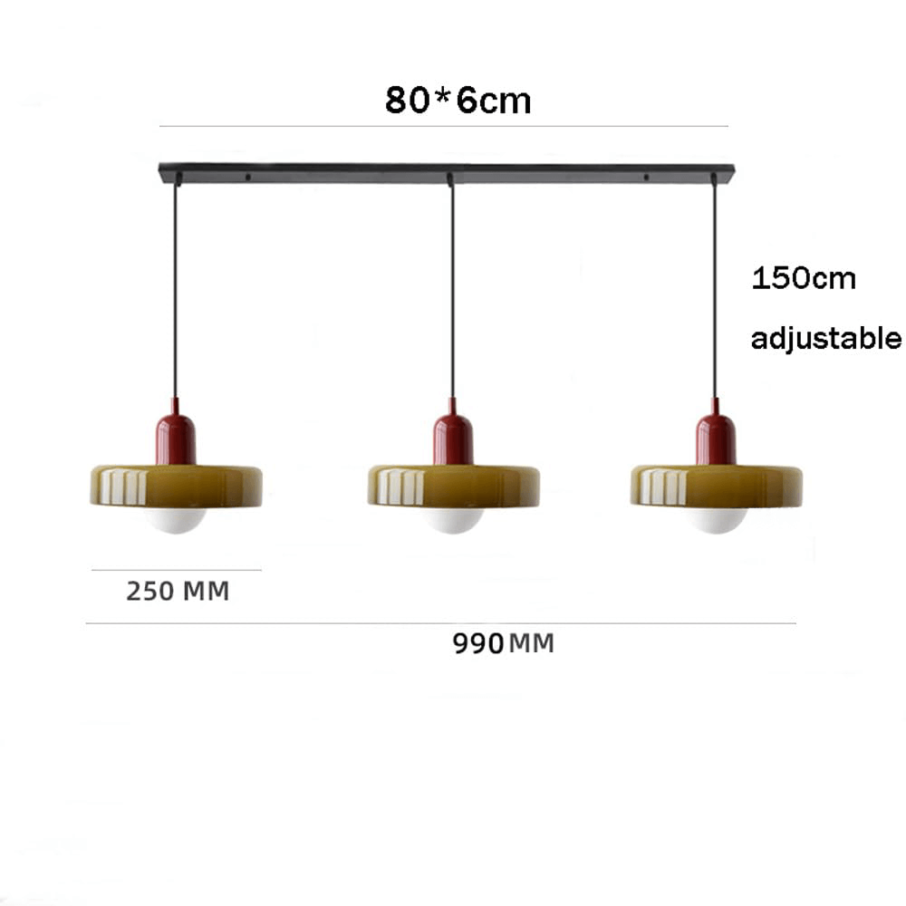 Lampe suspendue Bauhaus à 3 têtes