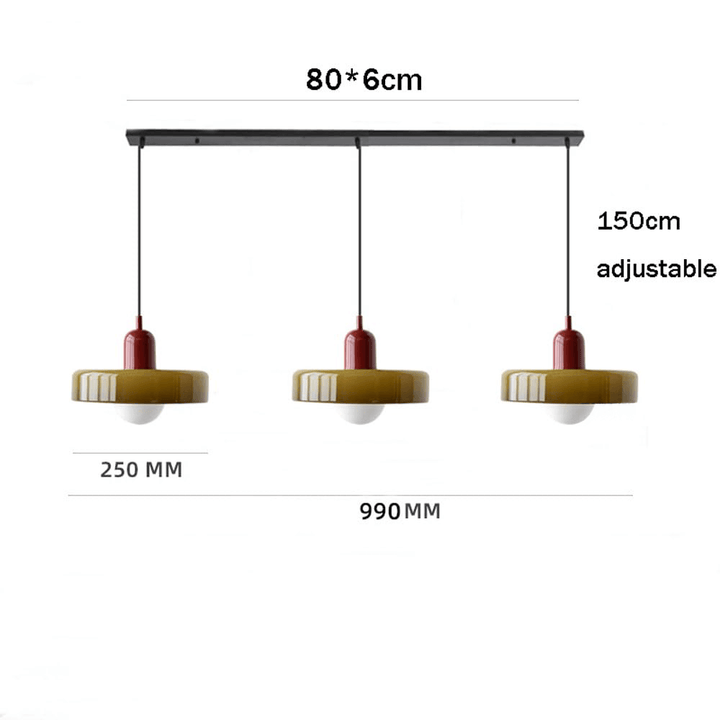Lampe suspendue Bauhaus à 3 têtes