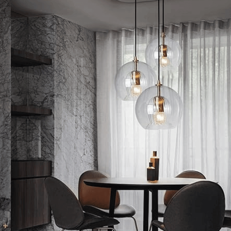 Moderne Hängeleuchte, Aluminium & Glas, LumaLite