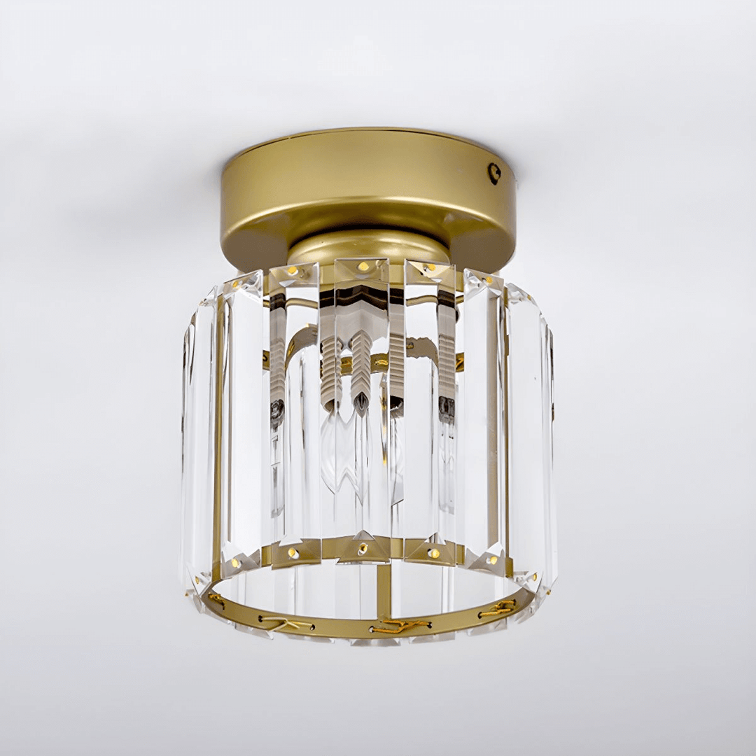 Plafonnier moderne en cristal, 20 cm, laiton