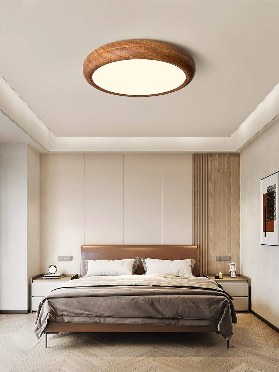 LED Deckenleuchte Holzoptik Modern Rund