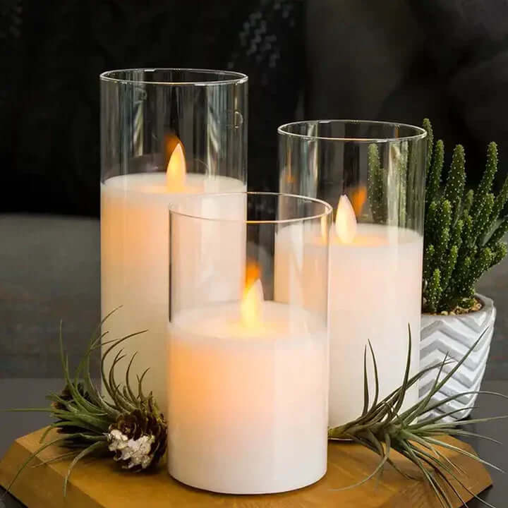 Flammenlose LED Kerzen Set - 3er Set