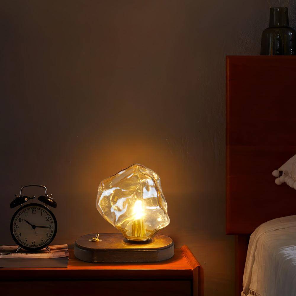 Lampe de table en verre Ice Stone Design