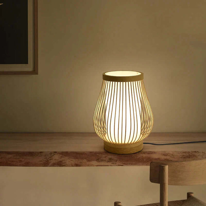Japanische Tischlampe Bambus Zen Dekor