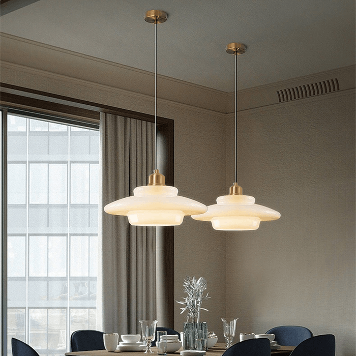 Lampe à suspension élégante en verre blanc