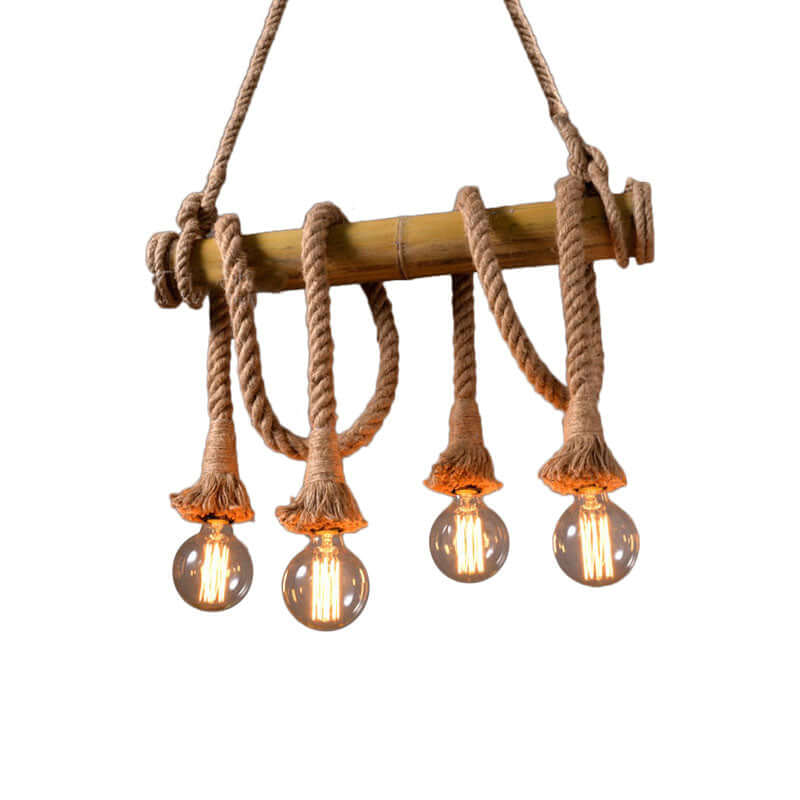 Suspension réglable en bambou - design corde