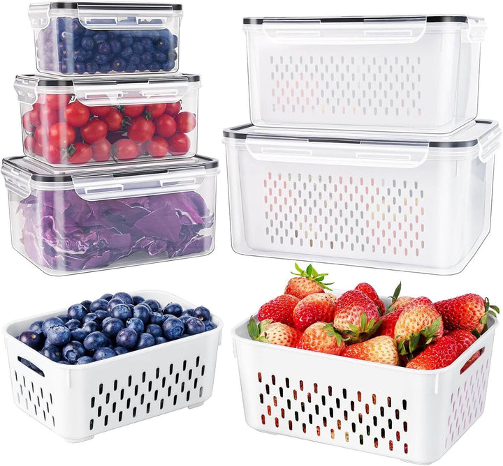 5-teiliges Frischhalteboxen-Set mit Sieb