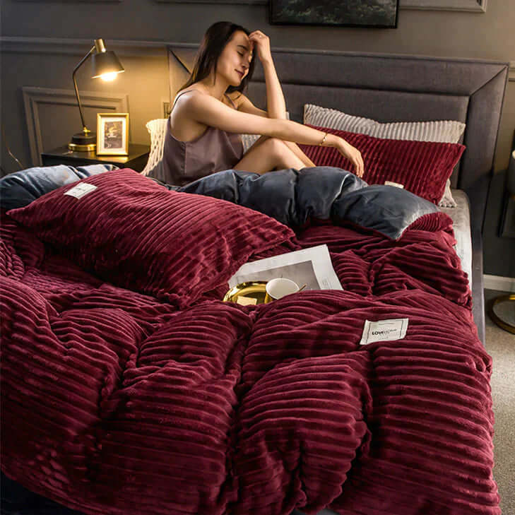 Samt-Fleece Bettbezug für luxuriösen Schlafkomfort