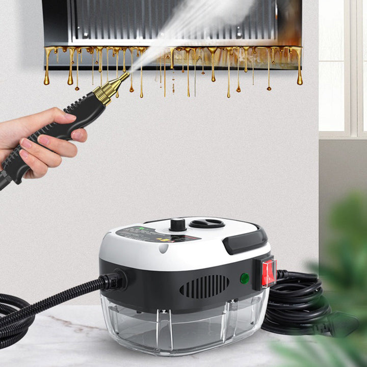 "2500W Hochdruck-Dampfreiniger von vorne, 6 Stufen, für effektive Reinigung zu Hause und in der Küche, umweltfreundlich."