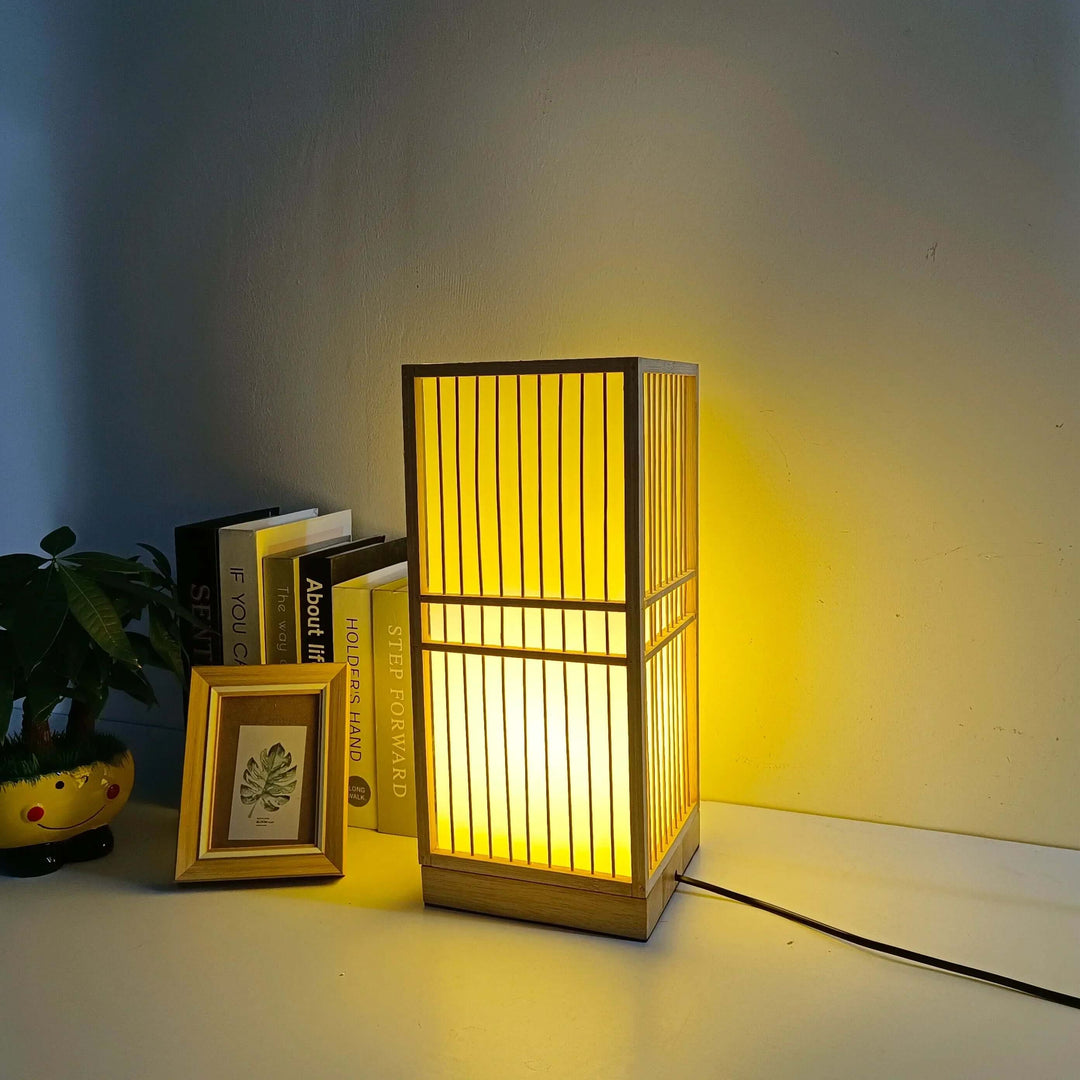 Japanische Tischlampe Bambus Zen Dekor