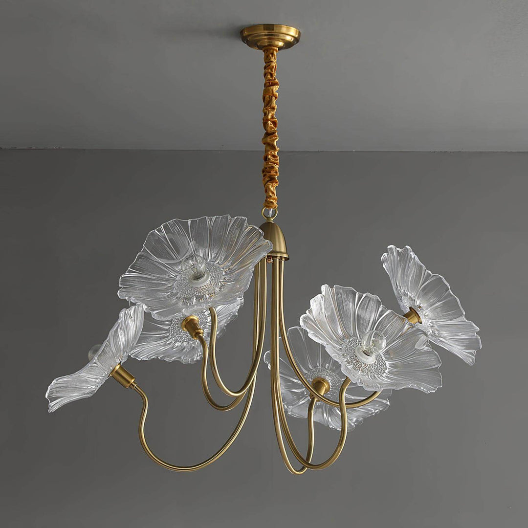 Moderner Glas-Kronleuchter Lotusblüten-Design