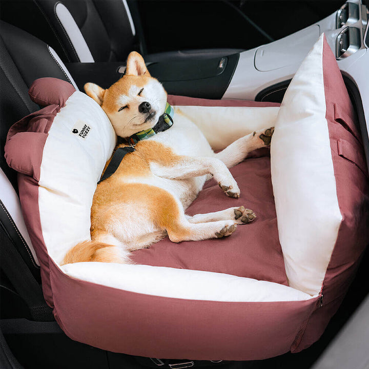 Panier de voiture sécurisé pour chien avec coussin de protection