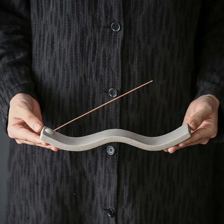 Keramik Räucherstäbchenhalter Wellen-Design