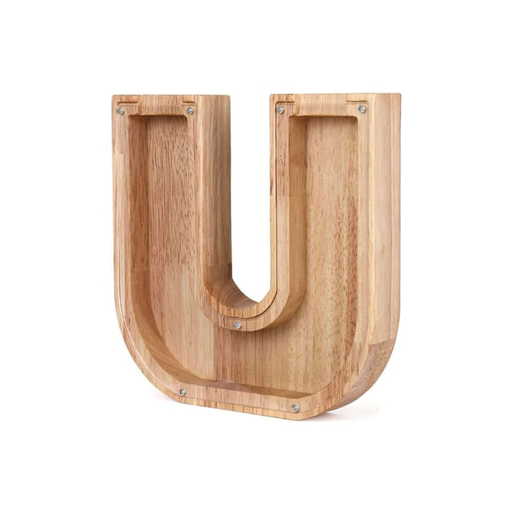 Holz Alphabet Sparschwein Buchstaben Spardose