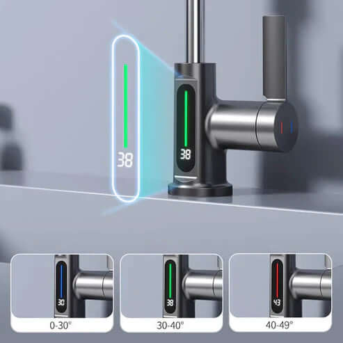 Flexibler Küchenarmatur mit LED, 360° drehbar