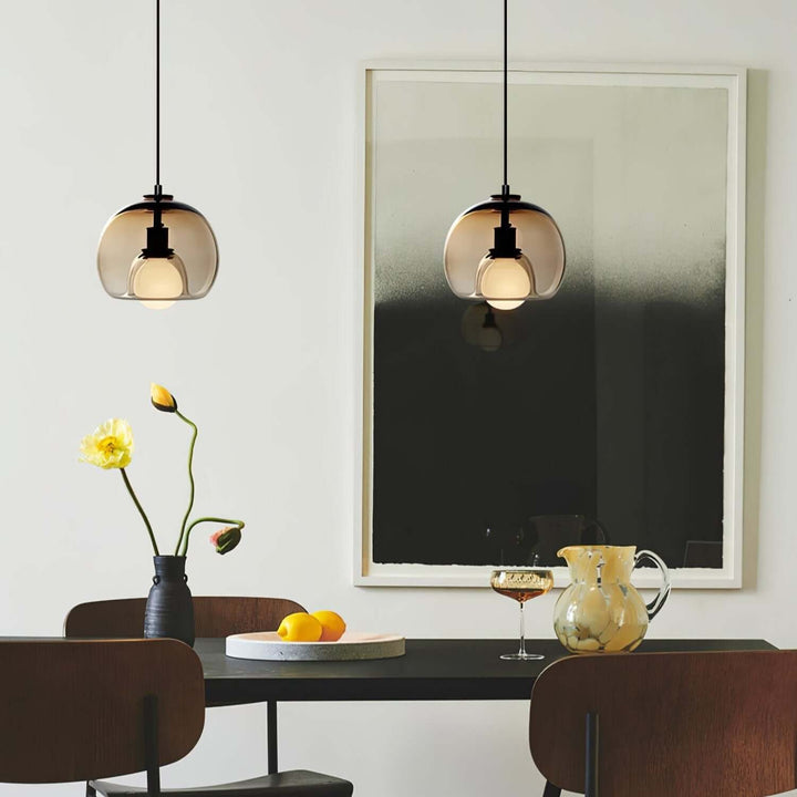 Moderne Pendelleuchte - Metall & Glas