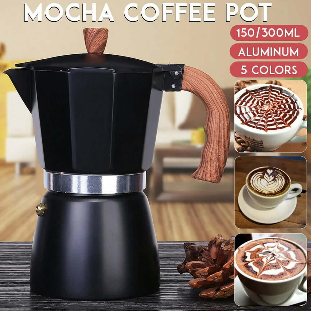 Cafetière expresso moka en aluminium 150/300 ml