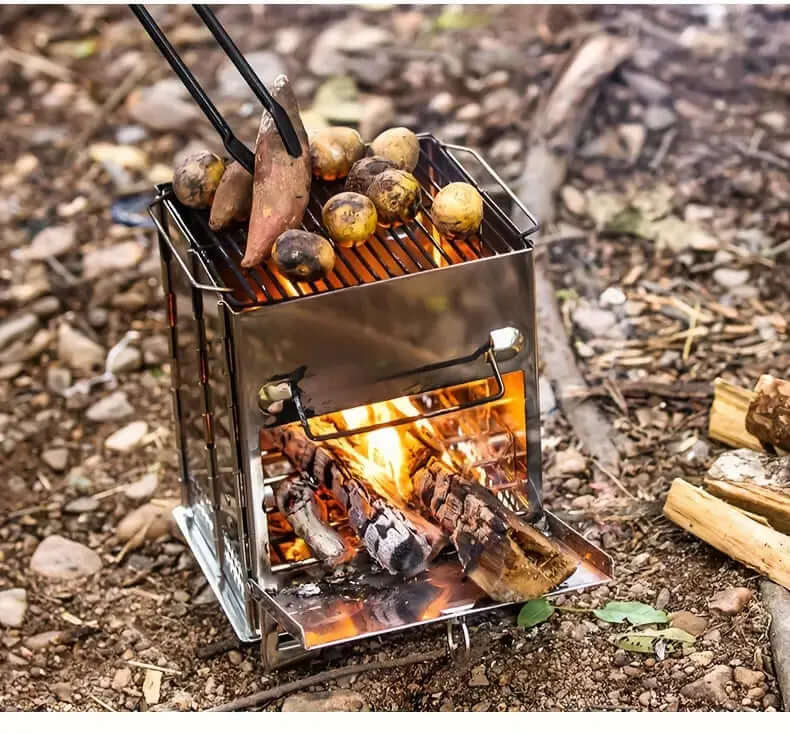 Faltbarer Campingkocher Holzofen Edelstahl