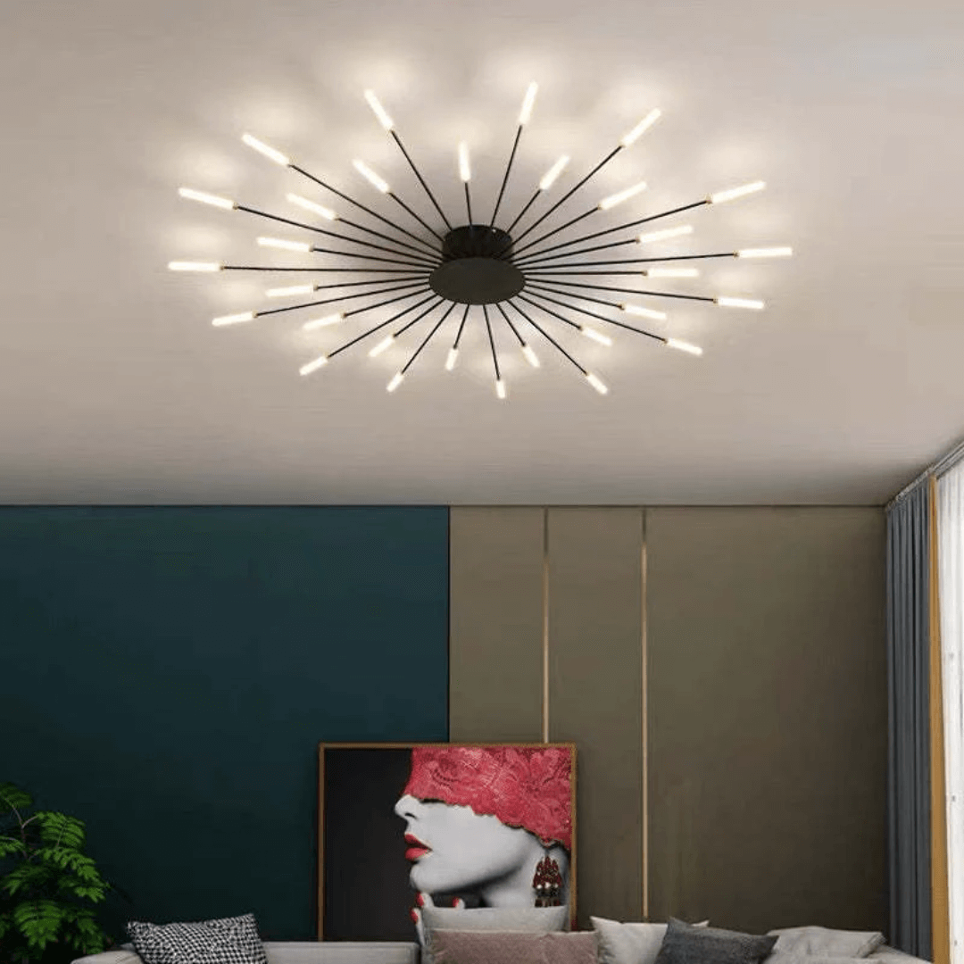 Grand plafonnier LED moderne en métal blanc acrylique