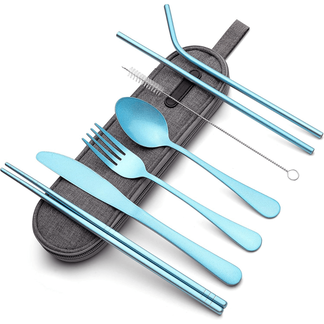 Ensemble de couverts portables en acier inoxydable - compagnon de voyage