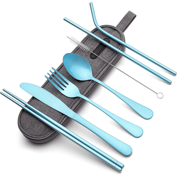 Ensemble de couverts portables en acier inoxydable - compagnon de voyage