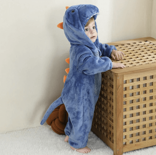 Barboteuse pour bébé avec des animaux mignons - douillette et chaude