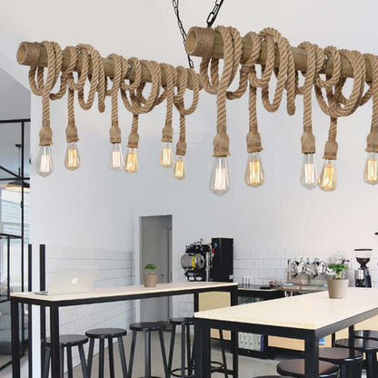 Suspension réglable en bambou - design corde