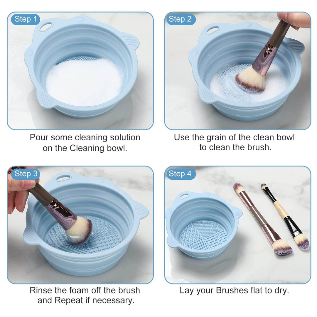 Faltbare Silikon Make-up Pinselreinigungs-Schüssel