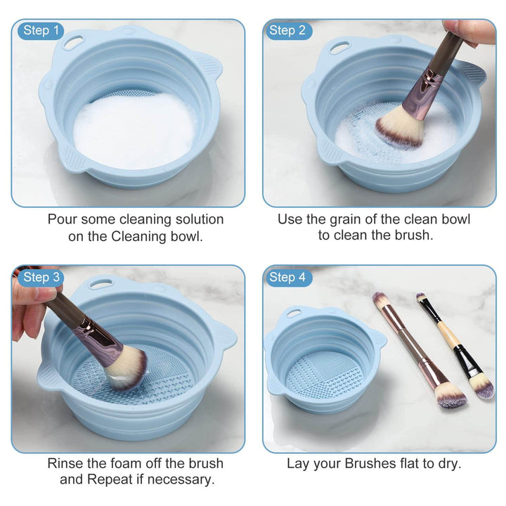 Faltbare Silikon Make-up Pinselreinigungs-Schüssel