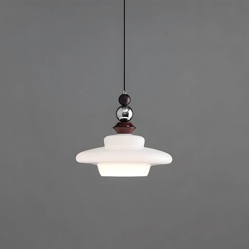 Elegante Beige Glas Hängeleuchte