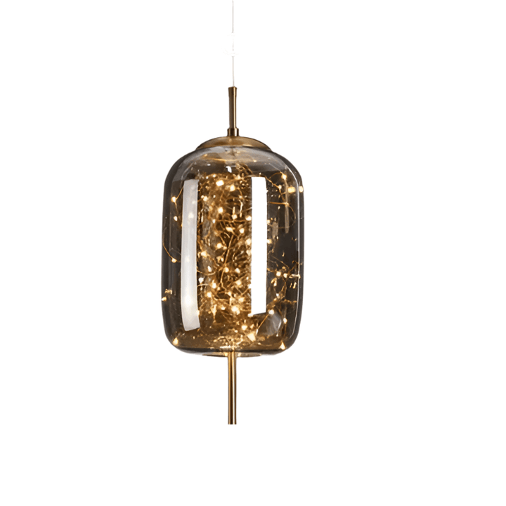Elegante Braune Glas Pendelleuchte