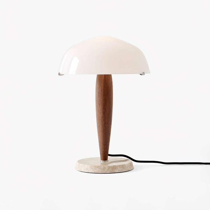 Lampe de table design avec base en noyer