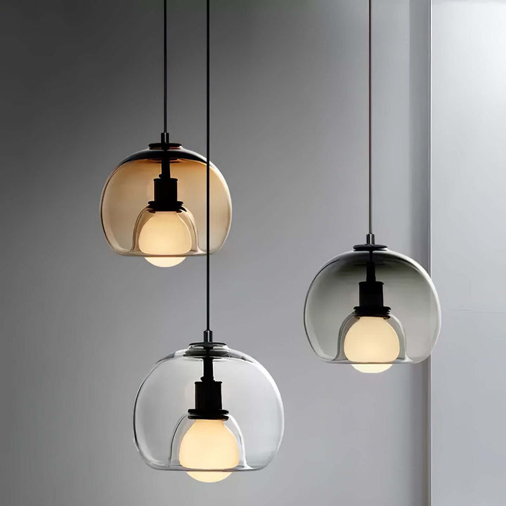 Moderne Pendelleuchte - Metall & Glas