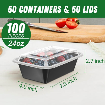 50 contenants réutilisables pour la préparation des repas 700 ml