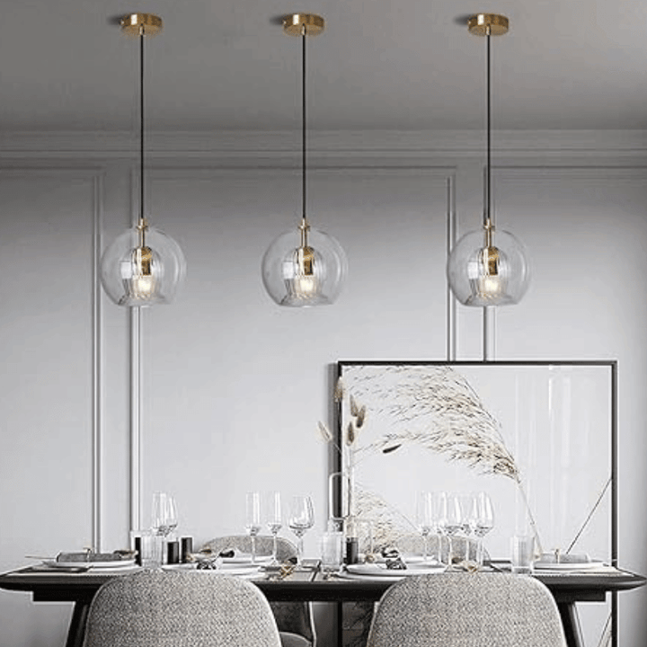 Moderne Hängeleuchte, Aluminium & Glas, LumaLite