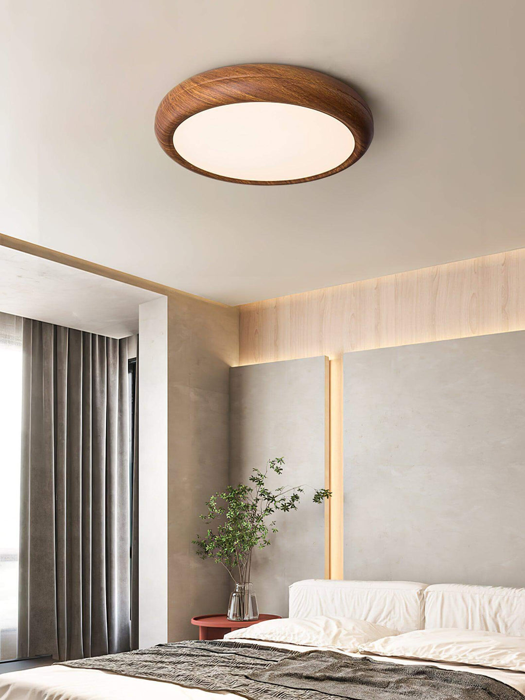 LED Deckenleuchte Holzoptik Modern Rund