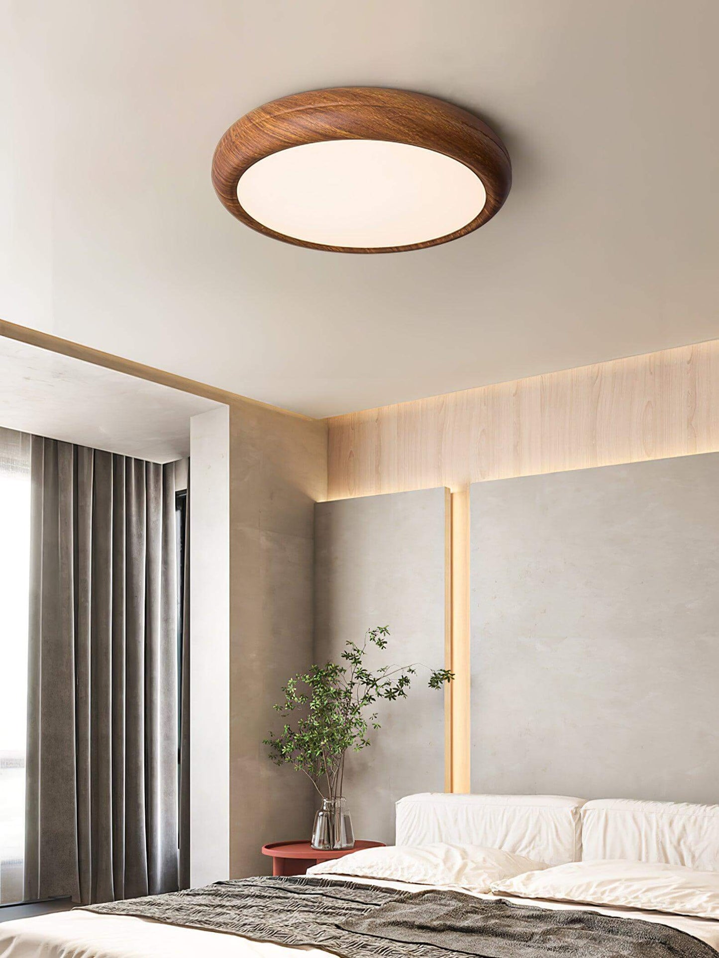 LED Deckenleuchte Holzoptik Modern Rund