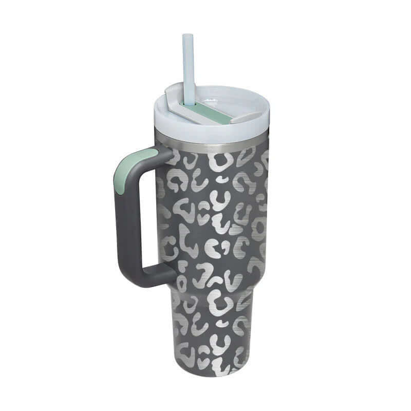 Isolierbecher mit Griff & Strohhalm - Kaffeebecher & Wasserflasche