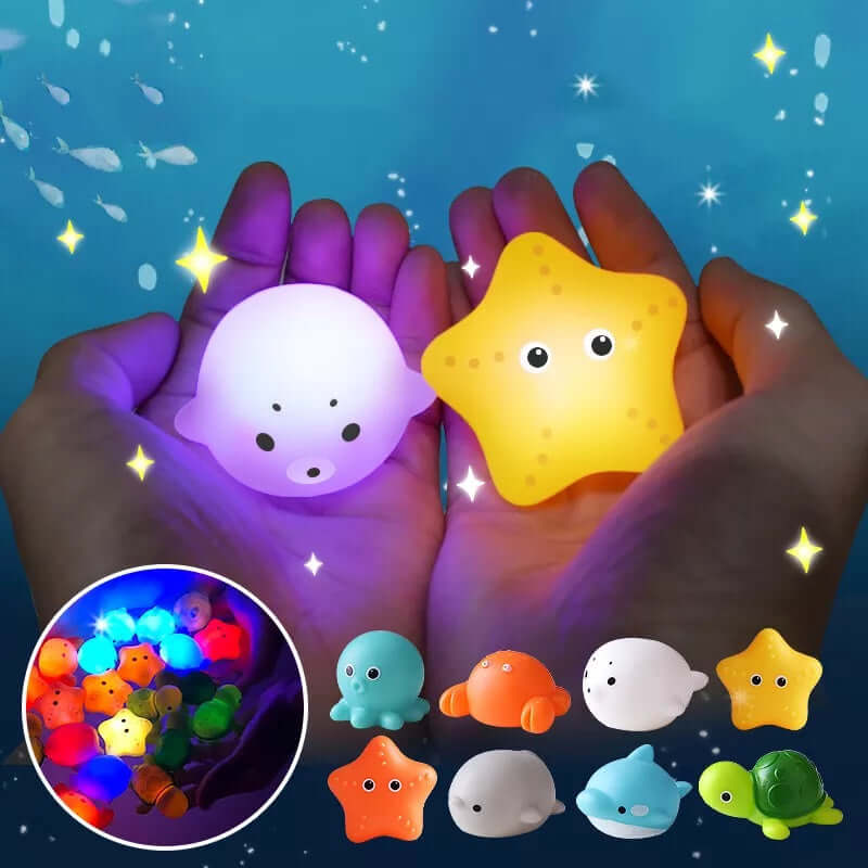 Badespielzeug Set mit LED, Wasserspielzeug für Kinder