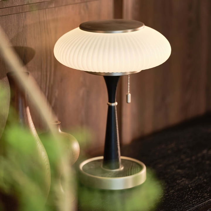 Designer Tischlampe Modern Holz & Metall 36cm