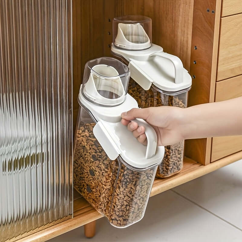 Récipient hermétique pour aliments secs avec tasse à mesurer