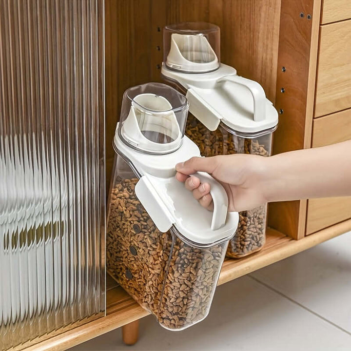 Récipient hermétique pour aliments secs avec tasse à mesurer