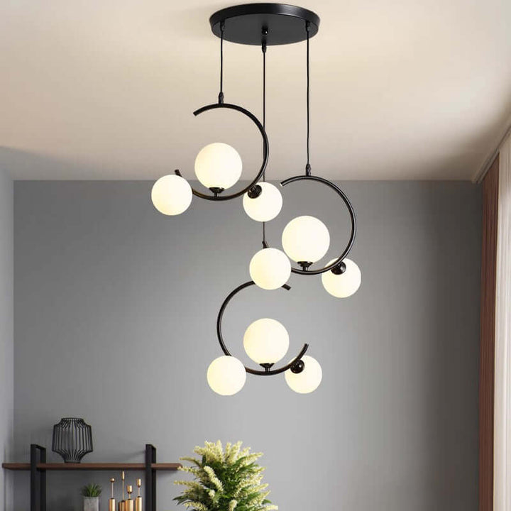 Moderne LED-Pendelleuchte, dimmbar, 3 Lichtköpfe