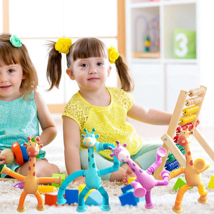 Flexibles Giraffenspielzeug mit Saugnapf