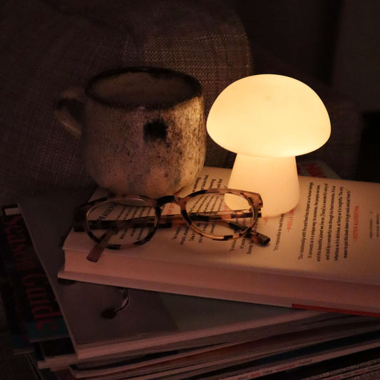Veilleuse champignon en porcelaine blanc chaud lumière d'ambiance