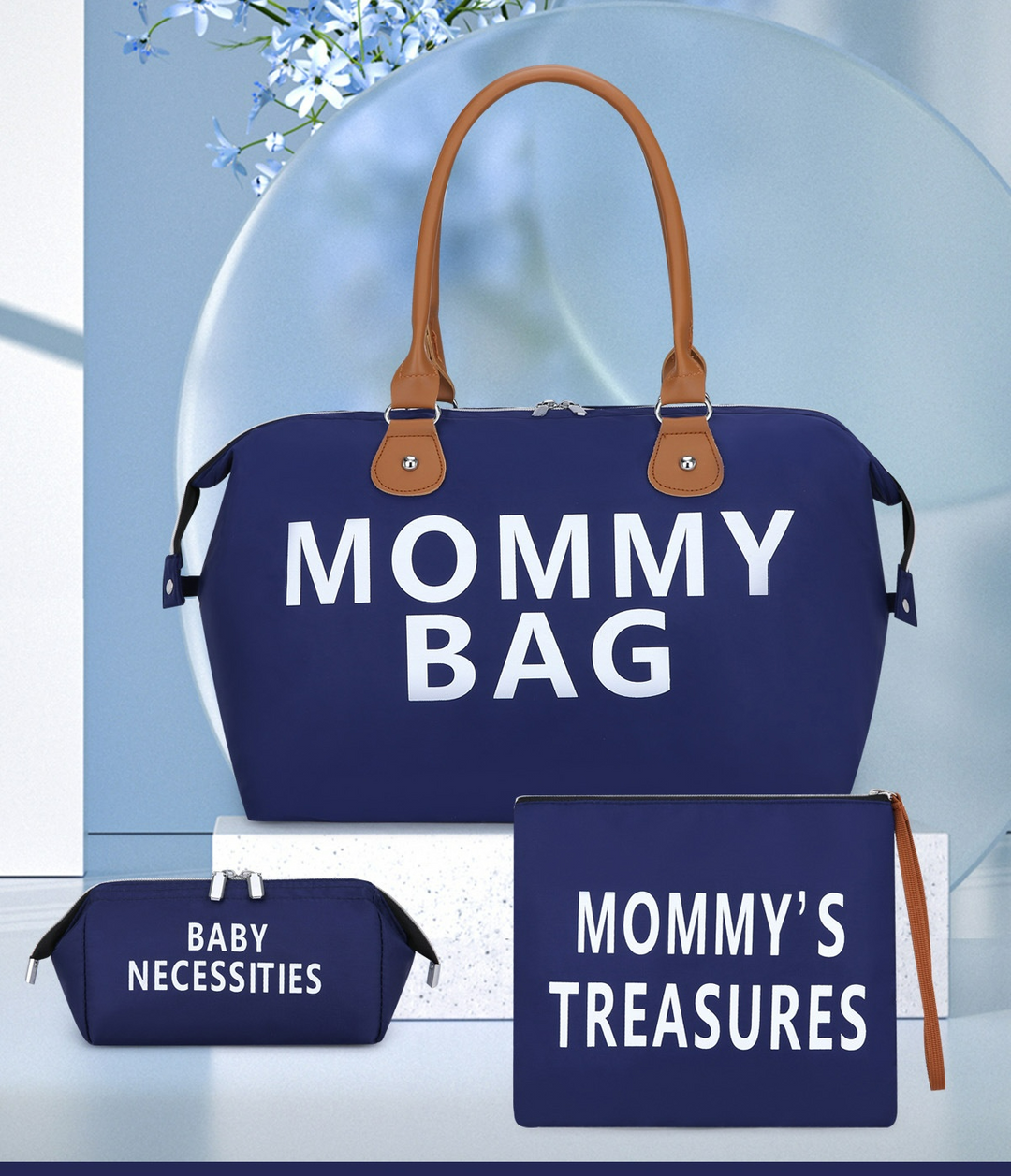 "3-teiliges Mamataschen-Set, Wickeltasche mit viel Stauraum, handliche Tasche und Wickelunterlage, wasserabweisend"