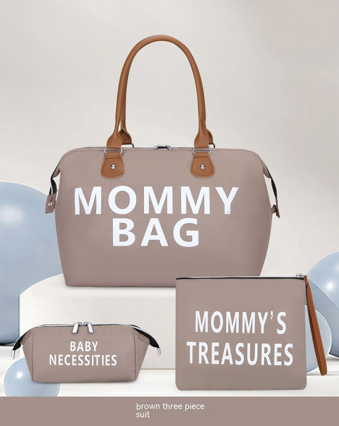 "3-teiliges Mamataschen-Set, Wickeltasche mit viel Stauraum, handliche Tasche und Wickelunterlage, wasserabweisend"